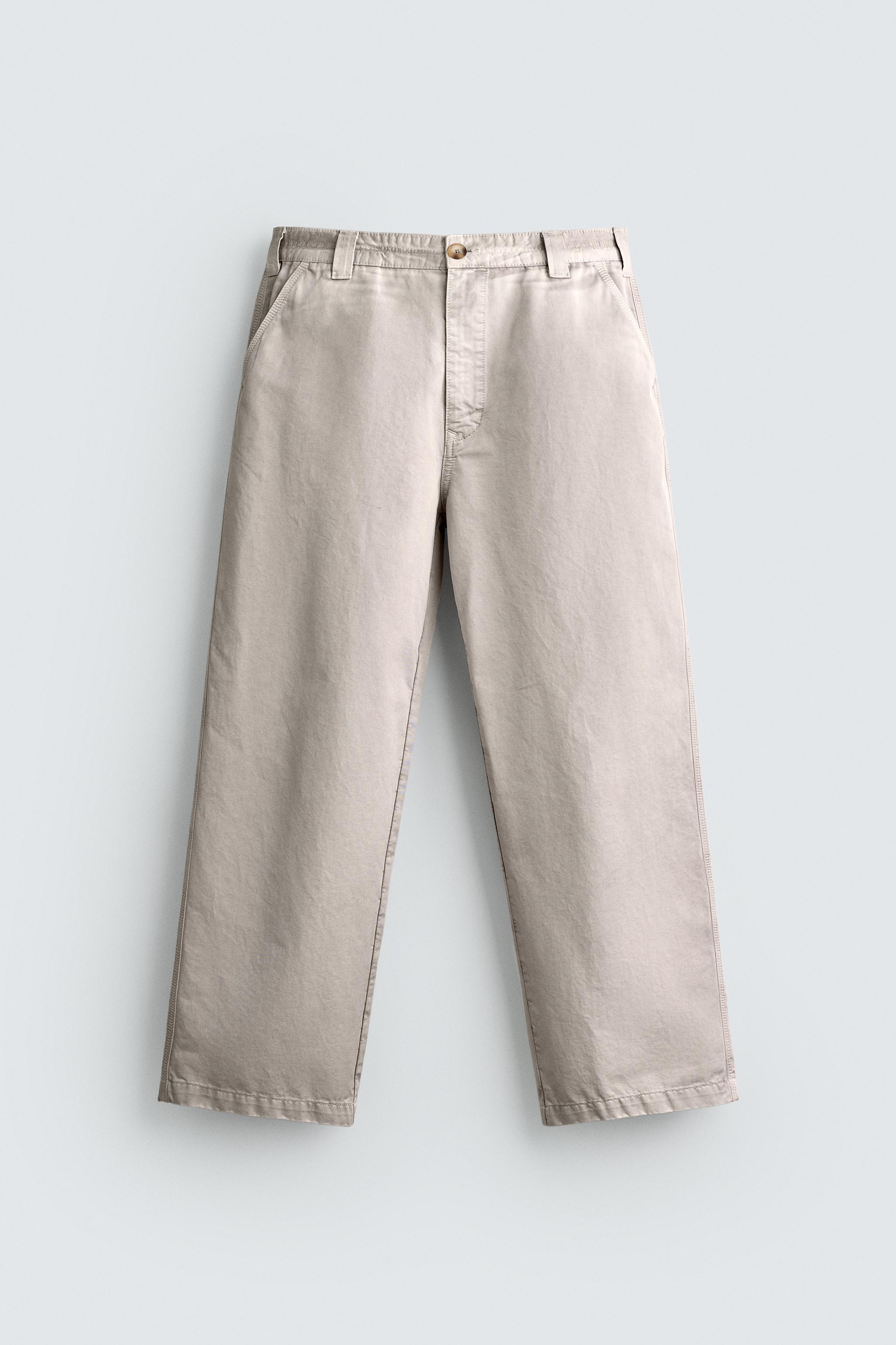 VINTAGE WASH EFFECT STRAIGHT FIT CHINO PANTS